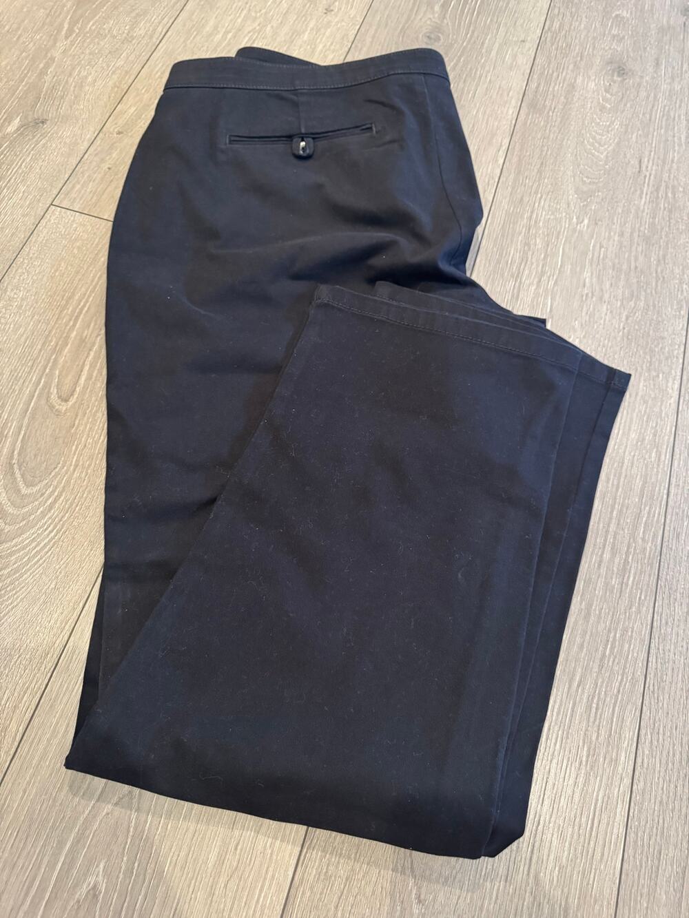 Style & Co Black Cotton Stretch Straight-Leg Pants Size 16